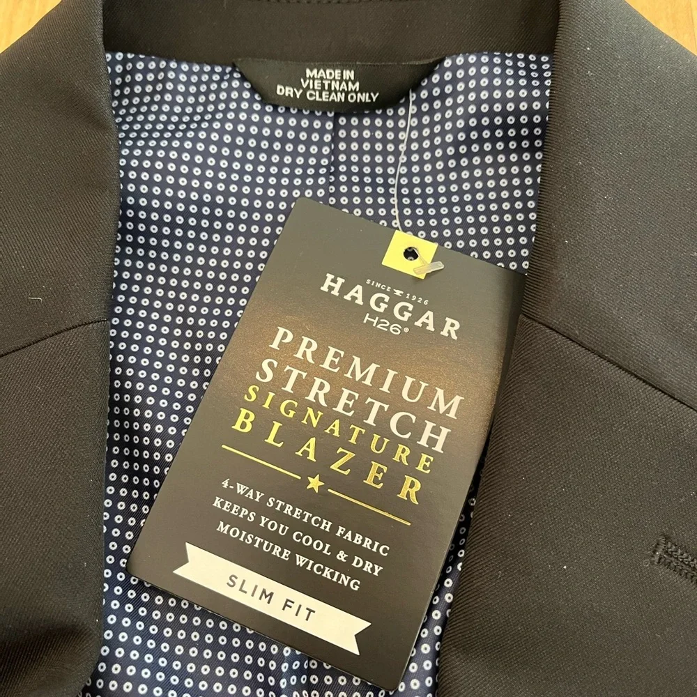 Haggar men's blazer black 36 regular slim fit lined nwt! - Picture 4 of 6